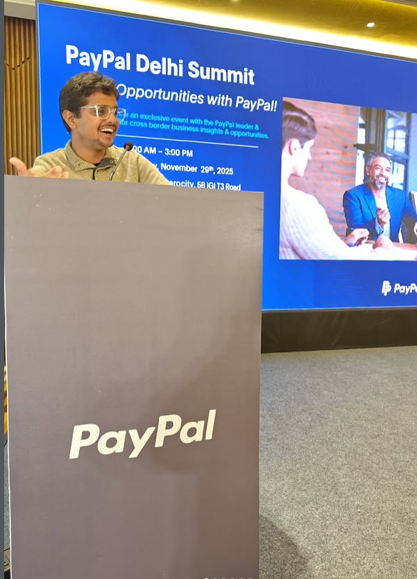 Sarash Mishra speaking at PayPal Delhi Summit 2025 - Keynote Speaker, Cybersecurity Expert and Entrepreneur from India